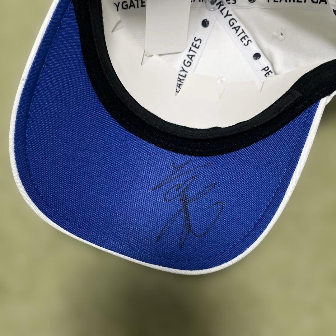 PEARLY GATES キャップ ホワイト　藤田寛之プロサイン入り