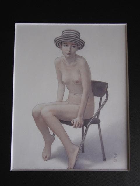 高塚省吾、【夏待ち】、希少な額装用画集より、新品額装付、状態良好