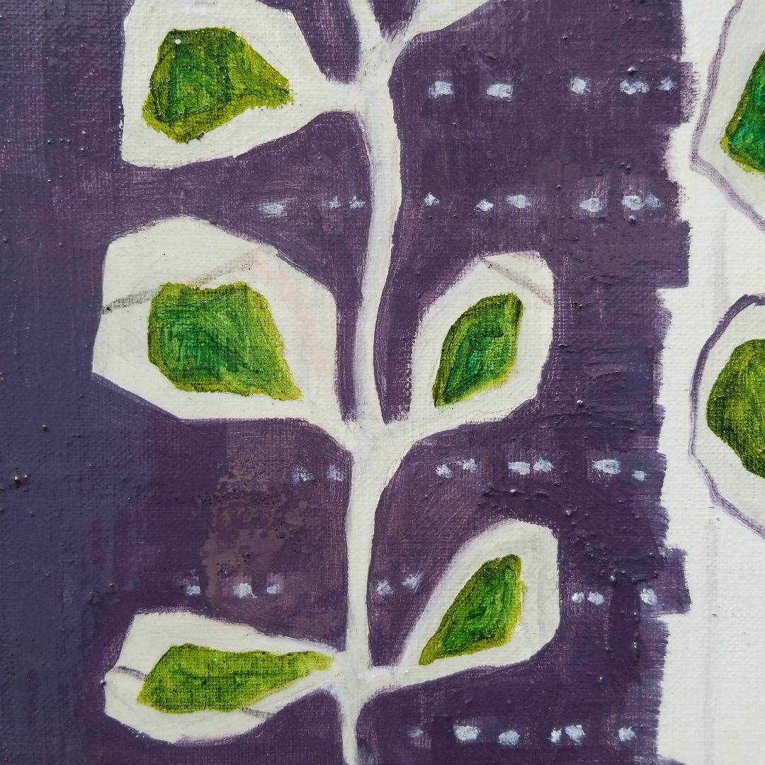 油絵　専用　だいぶ伸びている葉っぱすごく伸びている葉っぱ　　わびさびモダンアート