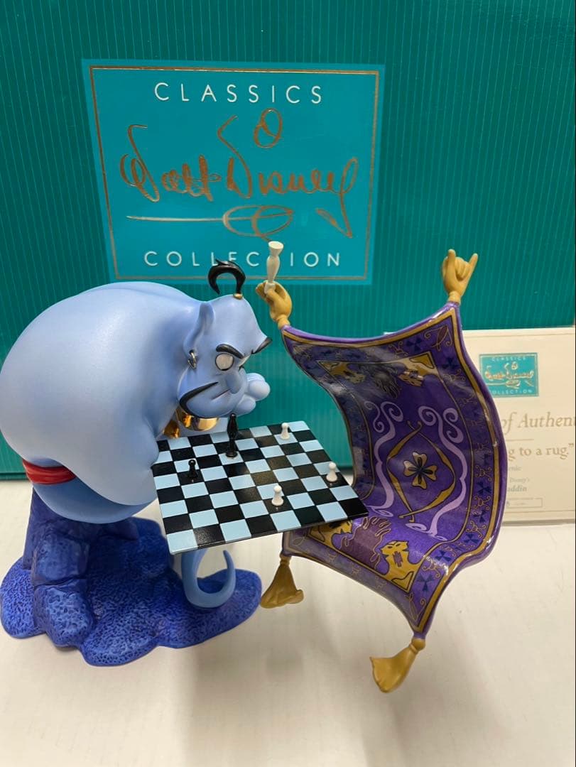 ディズニーwDCC 魔法の絨毯　アラジン ジーニー　フィギュア チェス